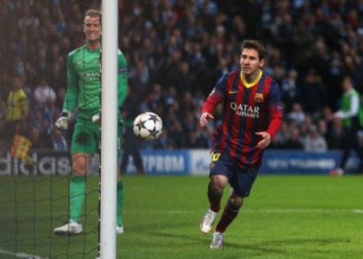 2014 Месси забивает Манчестер Сити